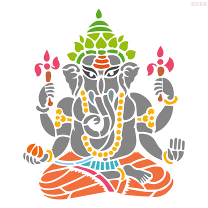 Maxxxmart Ganesha Wall Stencil (Inches)