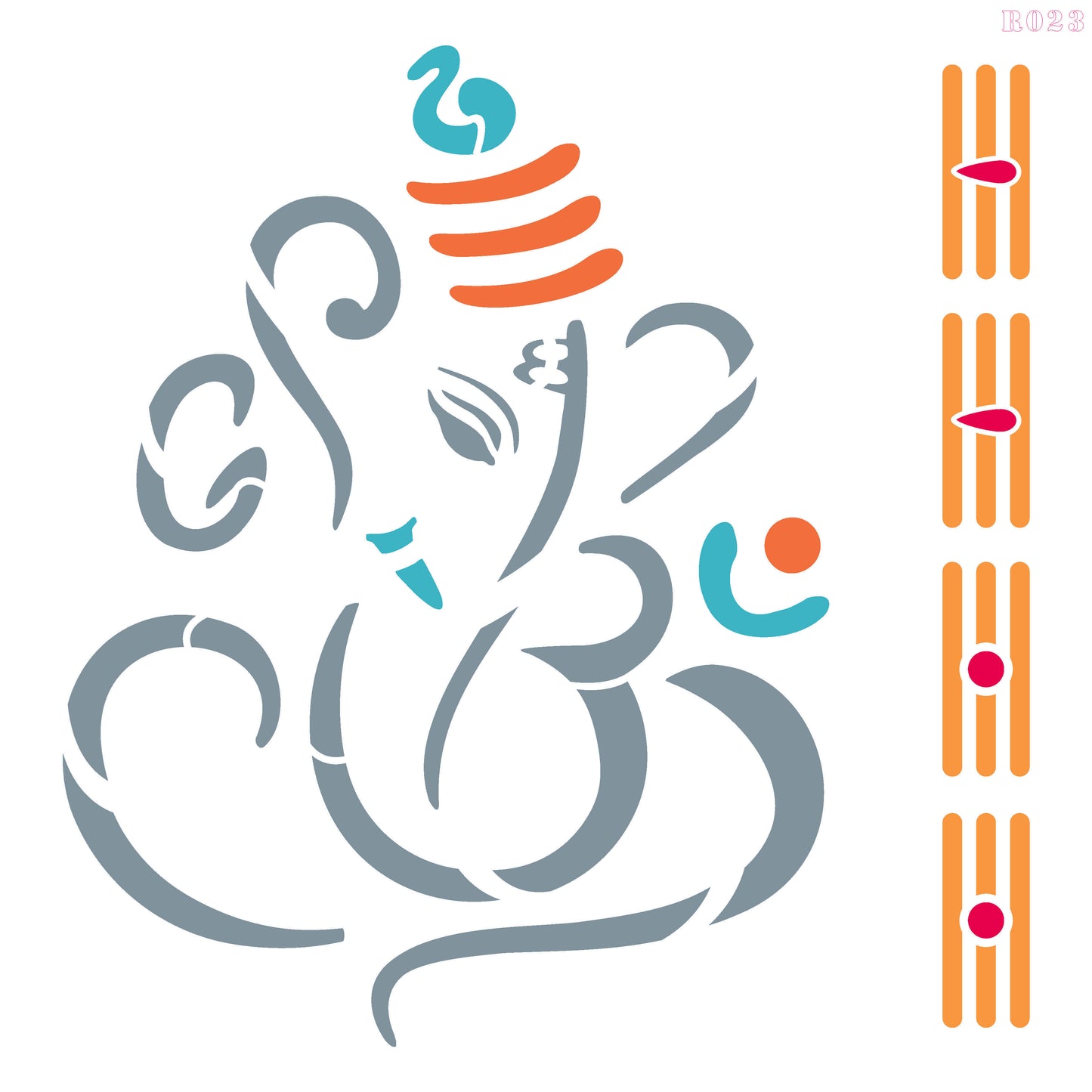 Maxxxmart Ganesha Wall Stencil (Inches)