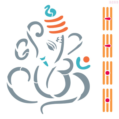 Maxxxmart Ganesha Wall Stencil (Inches)