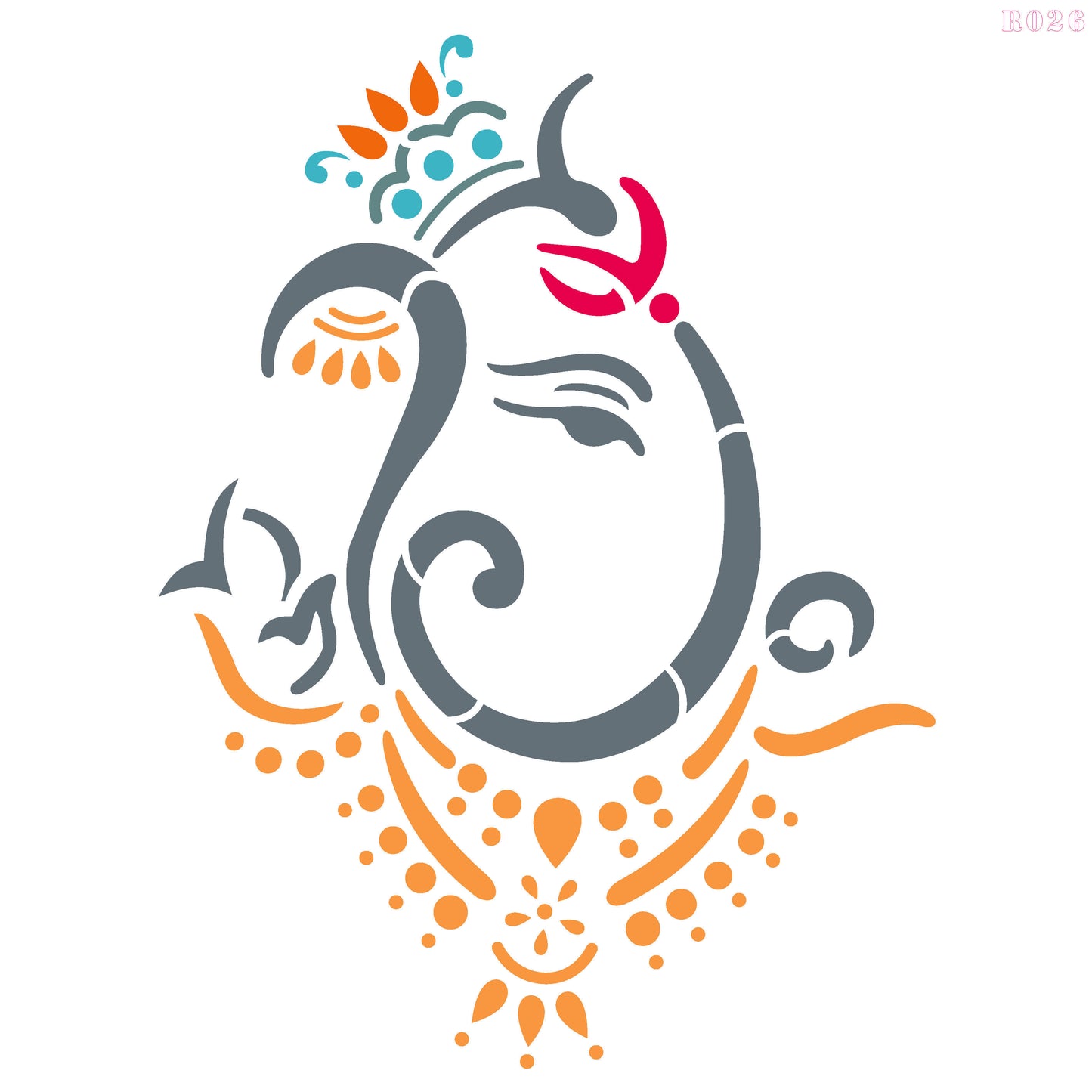 Maxxxmart Ganesha Wall Stencil (Inches)