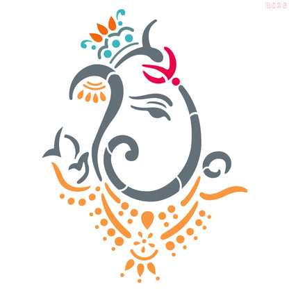 Maxxxmart Ganesha Wall Stencil (Inches)