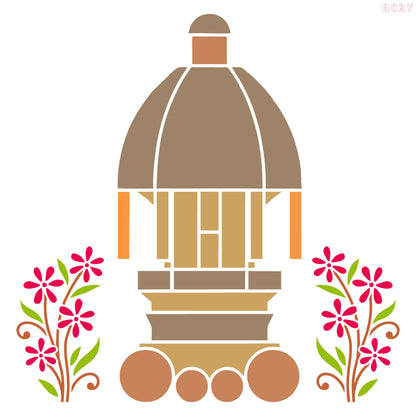 Maxxxmart -  Majestic Dome with Floral Accents Wall Stencil