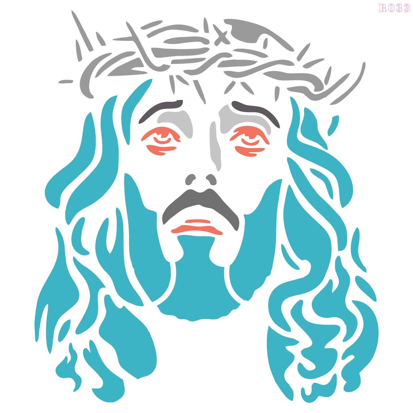 Maxxxmart - Multiple design Jesus wall stencil (Inches)