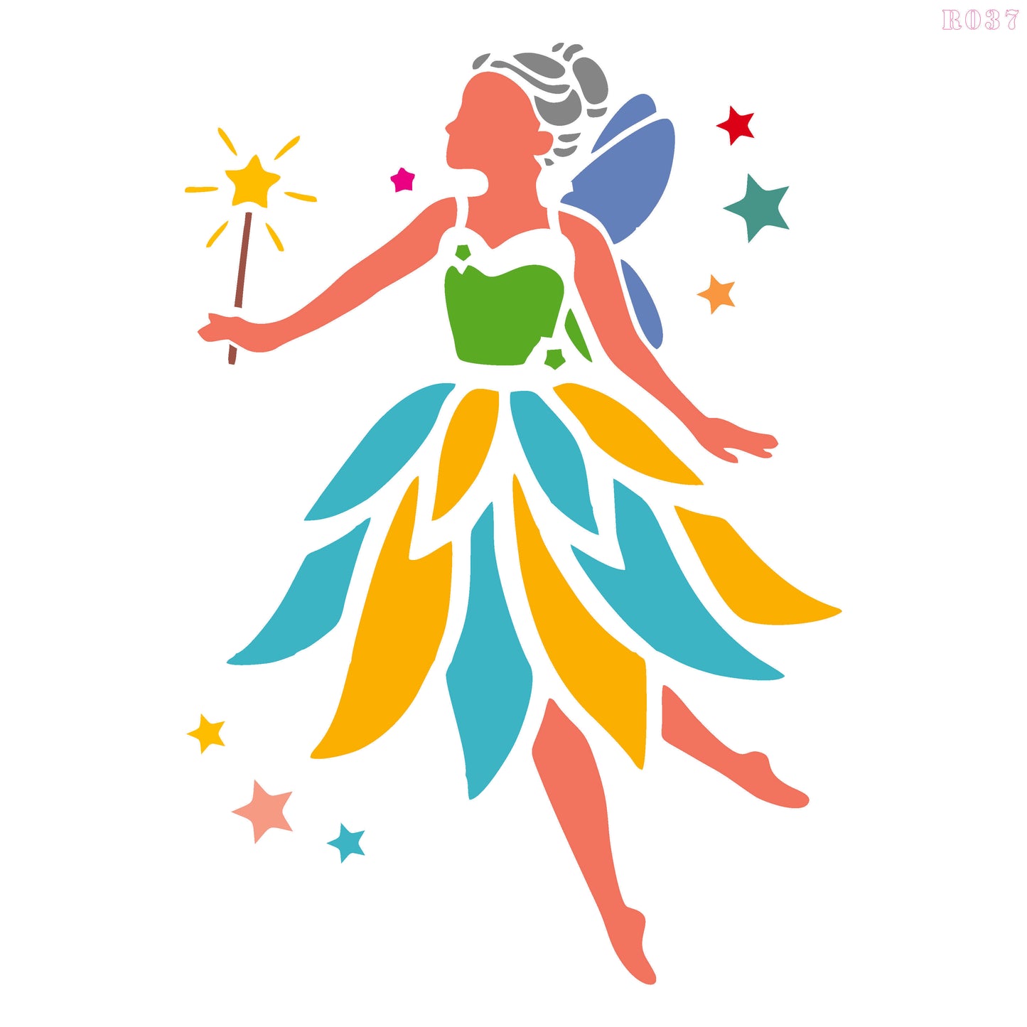 Maxxxmart - Fairy Princess Wall Stencil (Inches)