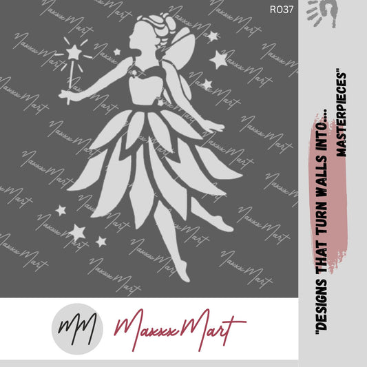 Maxxxmart - Fairy Princess Wall Stencil (Inches)