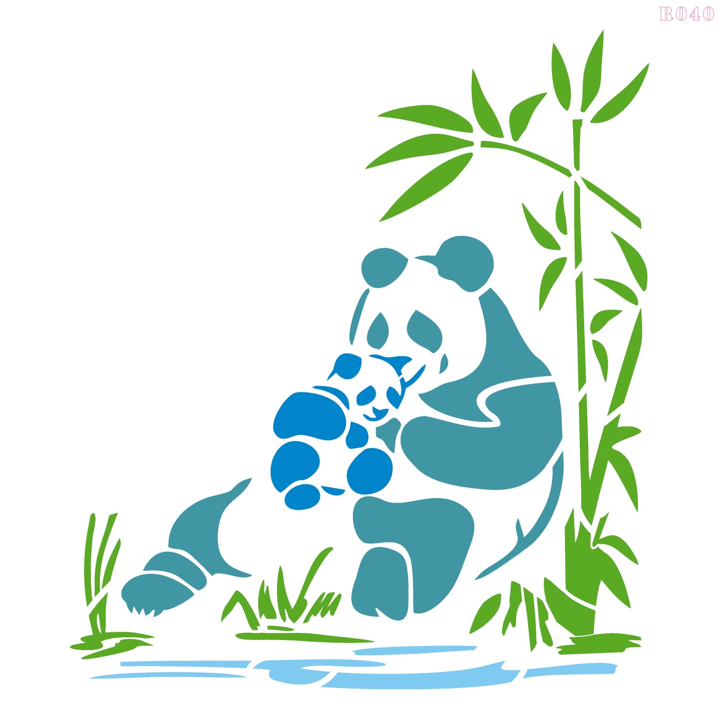 Maxxxmart - Panda, Rabbit, Giraffe, Deer wall stencil (Inches)