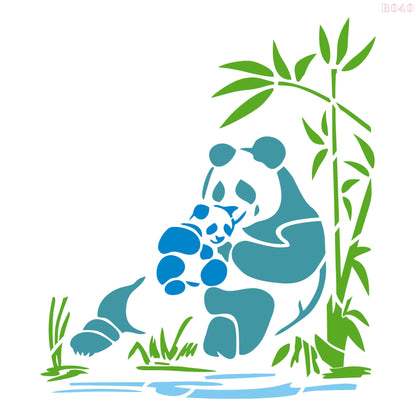 Maxxxmart - Panda, Rabbit, Giraffe, Deer wall stencil (Inches)