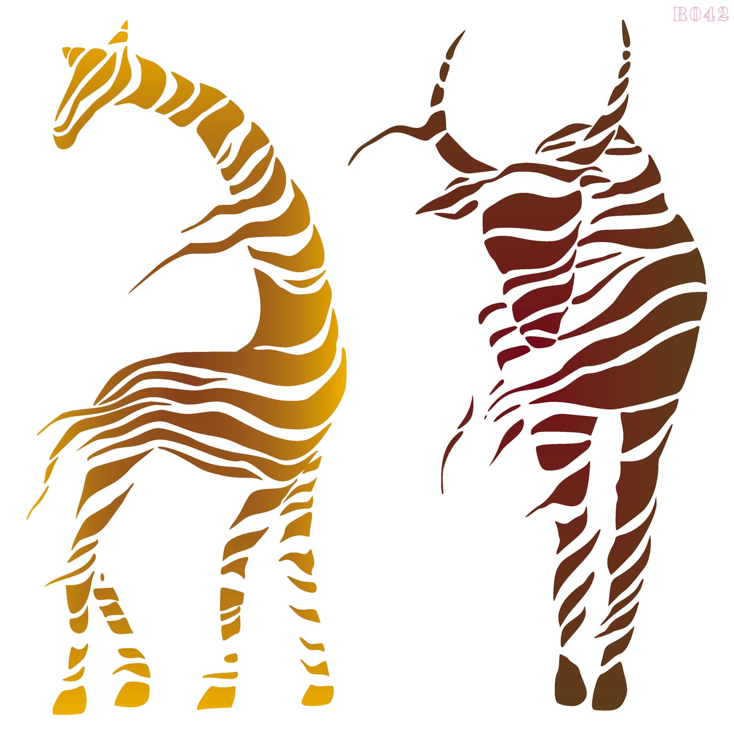 Maxxxmart - Panda, Rabbit, Giraffe, Deer wall stencil (Inches)