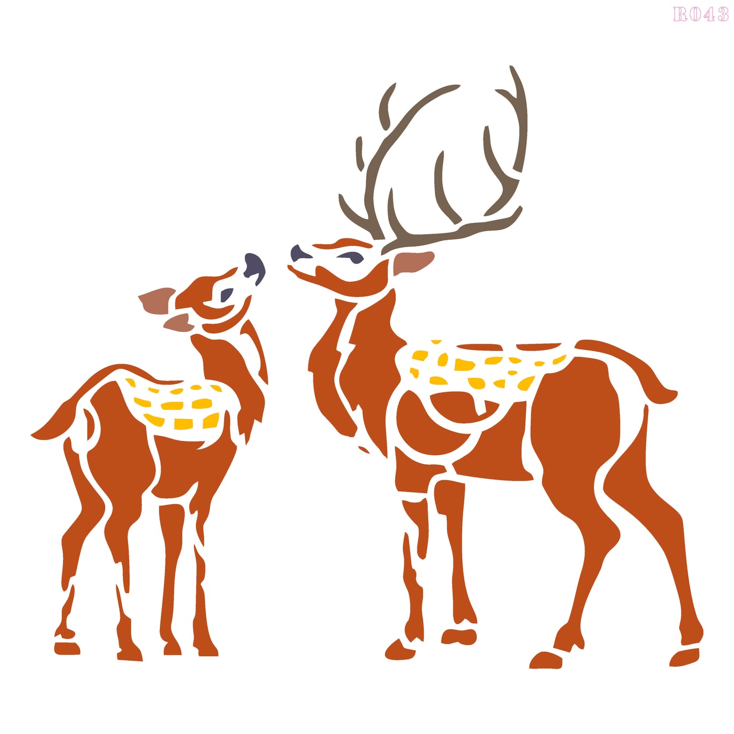 Maxxxmart - Panda, Rabbit, Giraffe, Deer wall stencil (Inches)