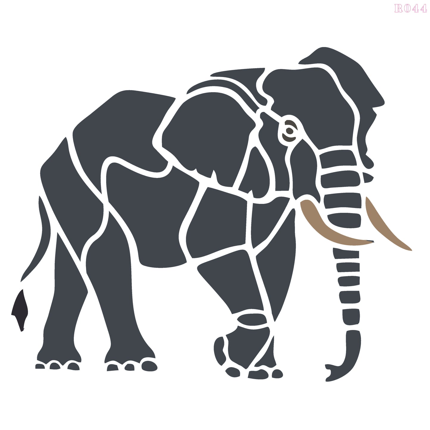 Maxxxmart - Elephant wall stencil (Inches)