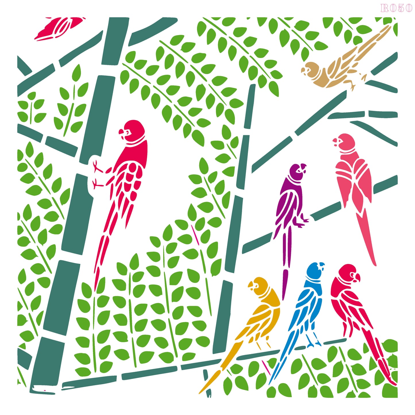 Maxxxmart - creative birds wall stencil-1 (Inches)