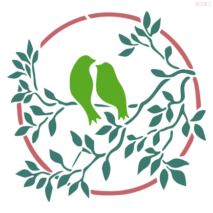 Maxxxmart - creative birds wall stencil-1 (Inches)