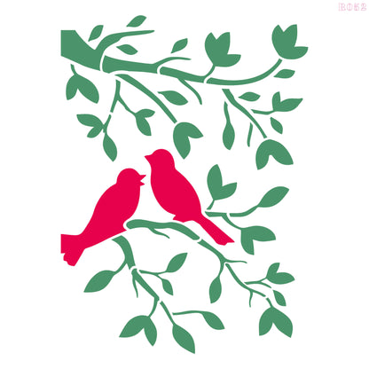 Maxxxmart - creative birds wall stencil-1 (Inches)