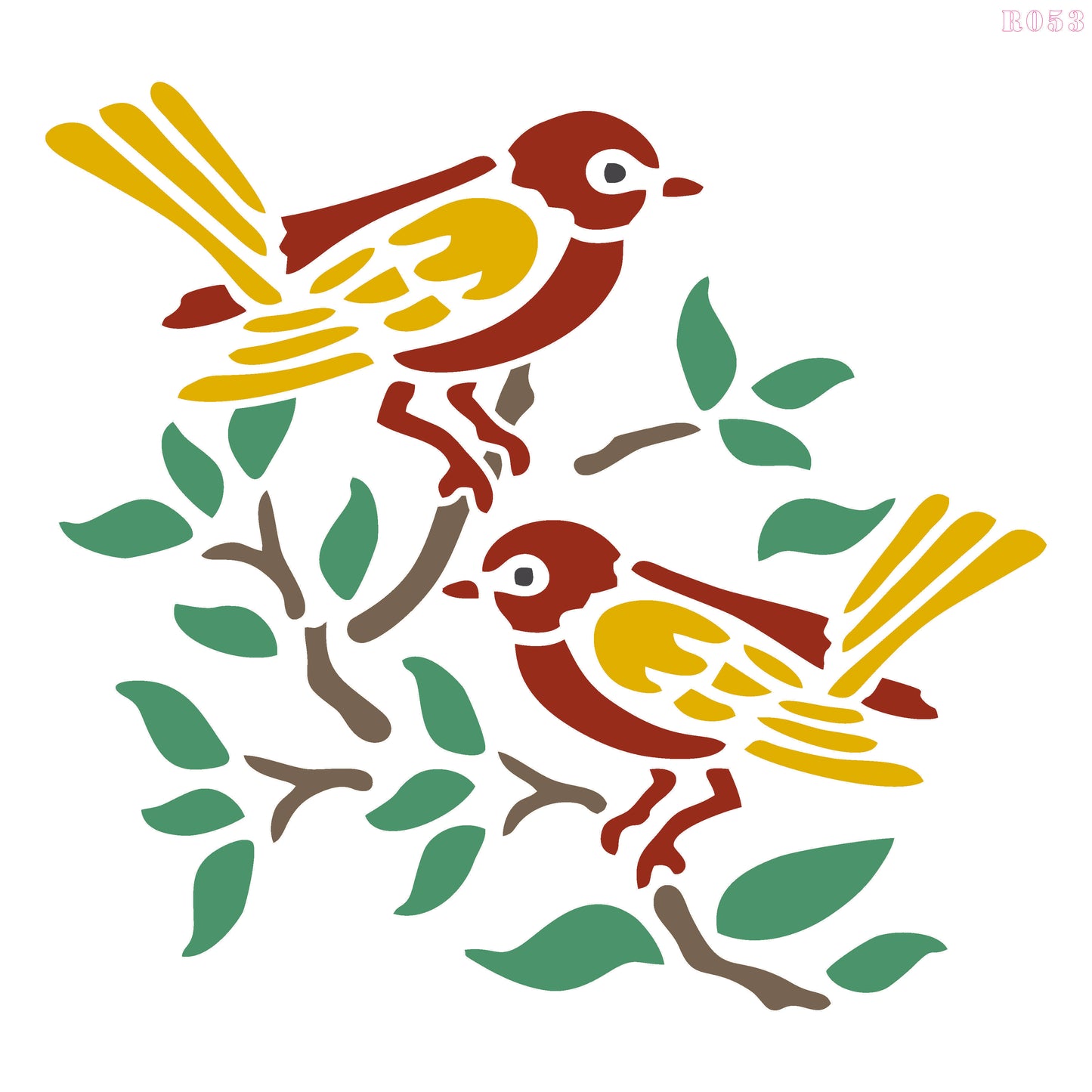 Maxxxmart - creative birds wall stencil-2 (Inches)