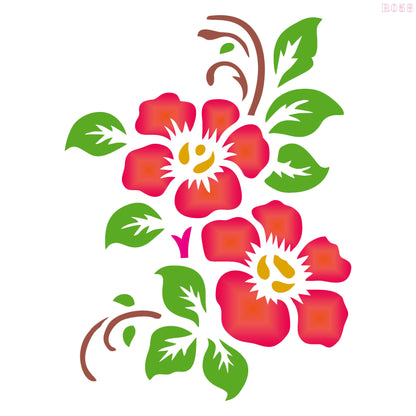 Maxxxmart - Hibiscus Wall stencils (Inches)