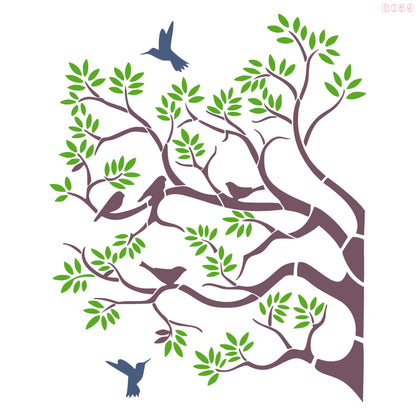 Maxxxmart - creative birds wall stencil-3 (Inches)
