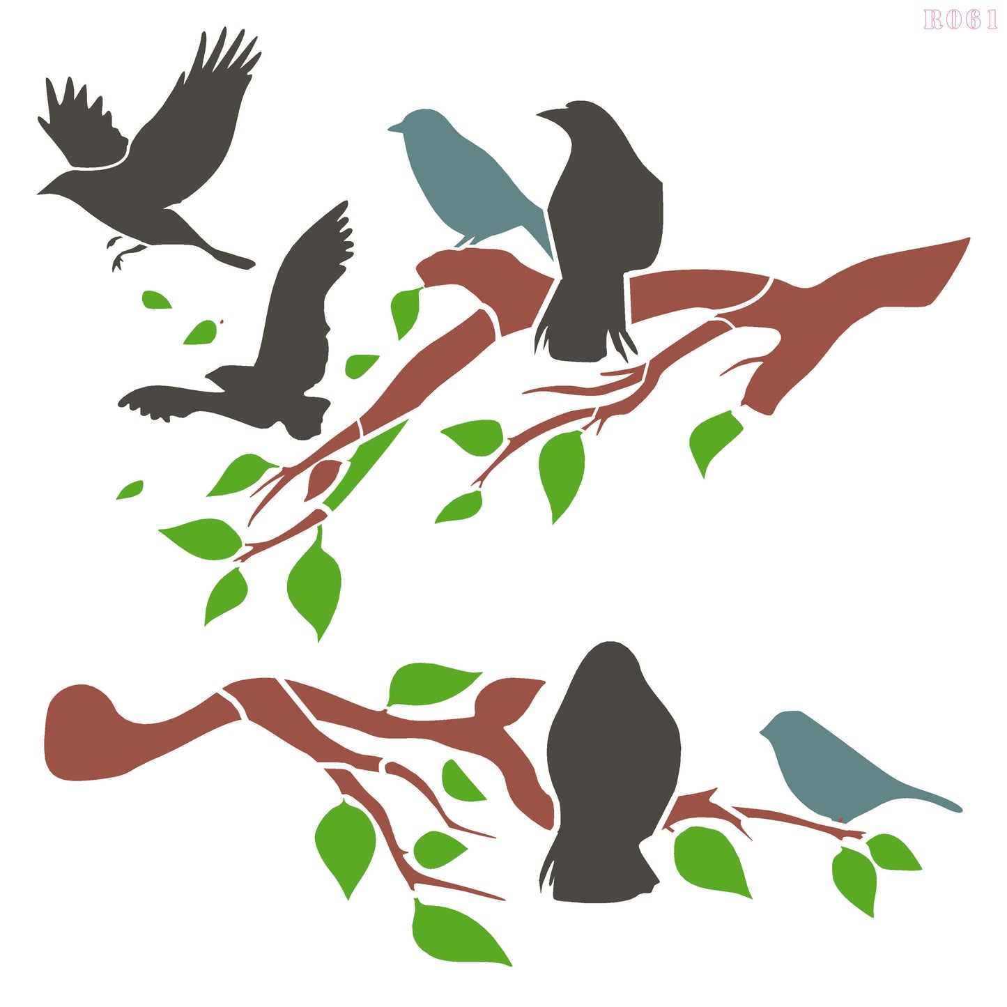 Maxxxmart - creative birds wall stencil-3 (Inches)