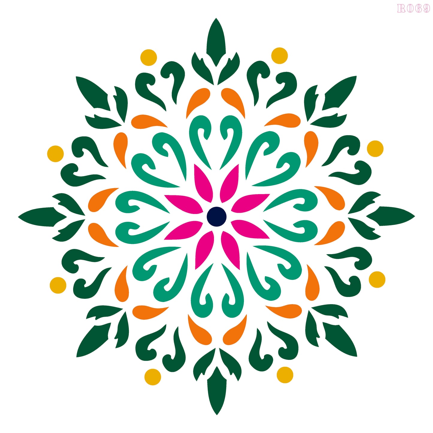 Maxxxmart - Vortex Petals Design Mandala-1 (Inches)