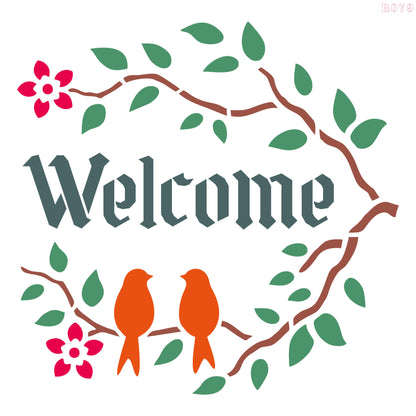 Maxxxmart - creative birds wall stencil-3 (Inches)