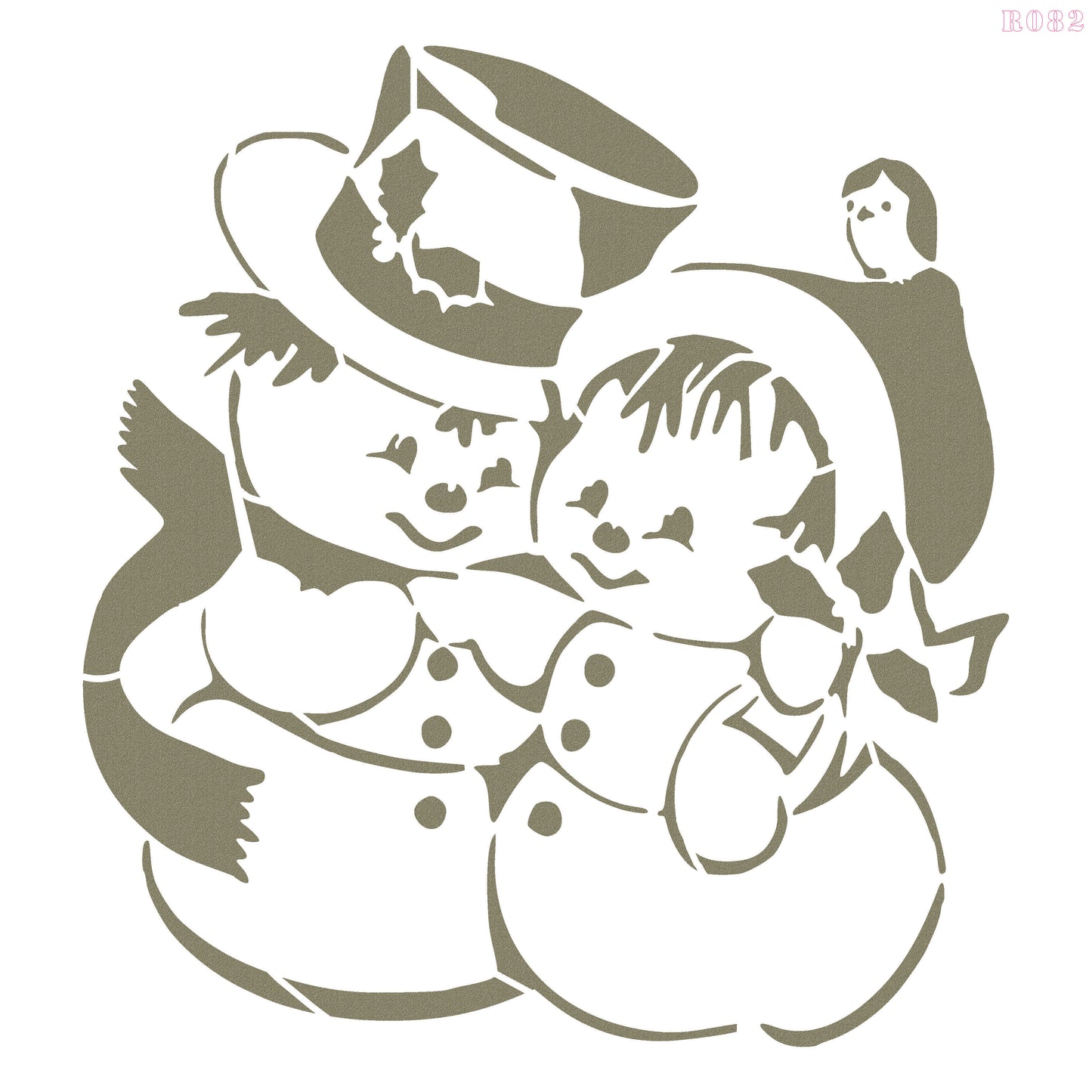Maxxxmart - Winter Snowman Hug Stencil (Inches)