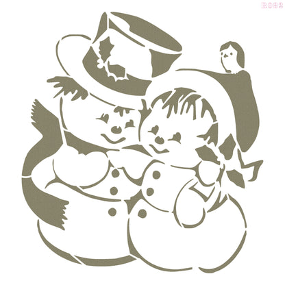 Maxxxmart - Winter Snowman Hug Stencil (Inches)