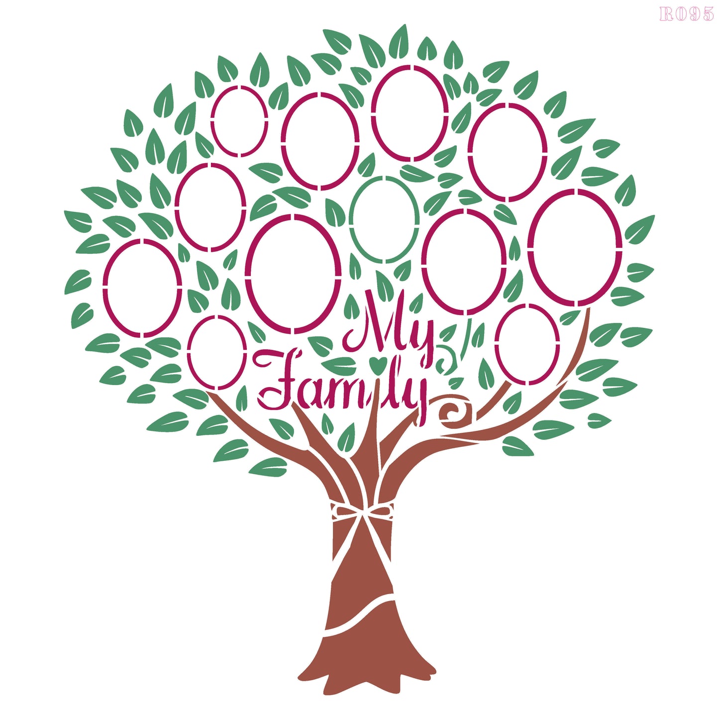 MaxxxMart - My Family Tree wall stencil (Inches)