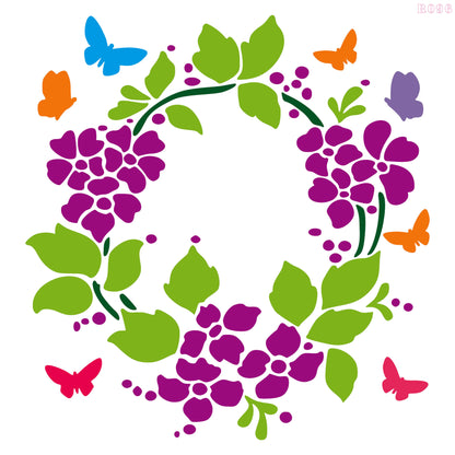 MaxxxMart - Floral Frame Wall Stencil (Inches)