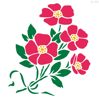 MaxxxMart - Flowers Wall Stencils-2 (Inches)