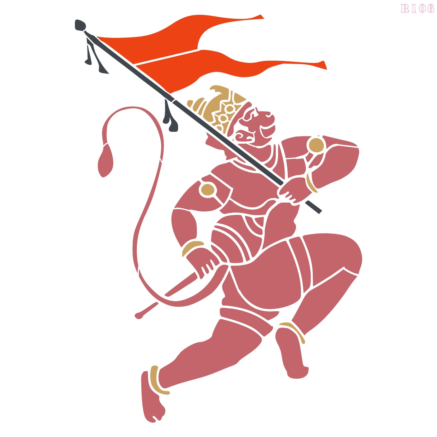 Maxxxmart -  Lord Hanuman Wall Stencil (Inches)