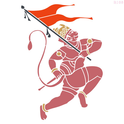 Maxxxmart -  Lord Hanuman Wall Stencil (Inches)