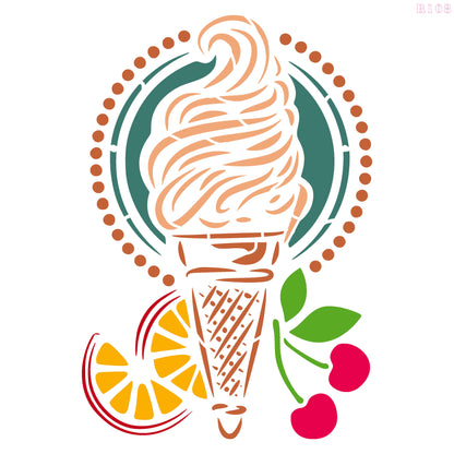 Maxxxmart - Delicious Ice Cream Wall Stencil (Inches)