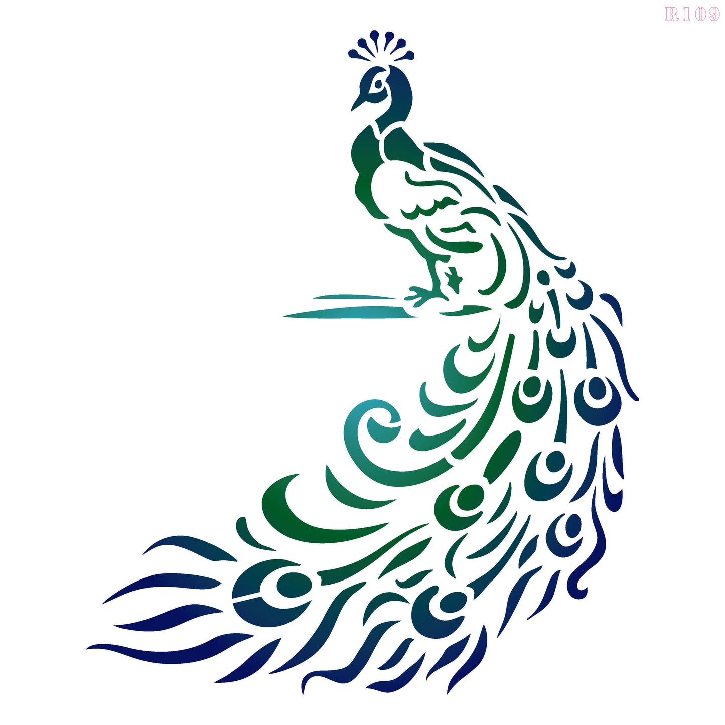 MaxxxMart - Peacock Wall Stencil (Inches)
