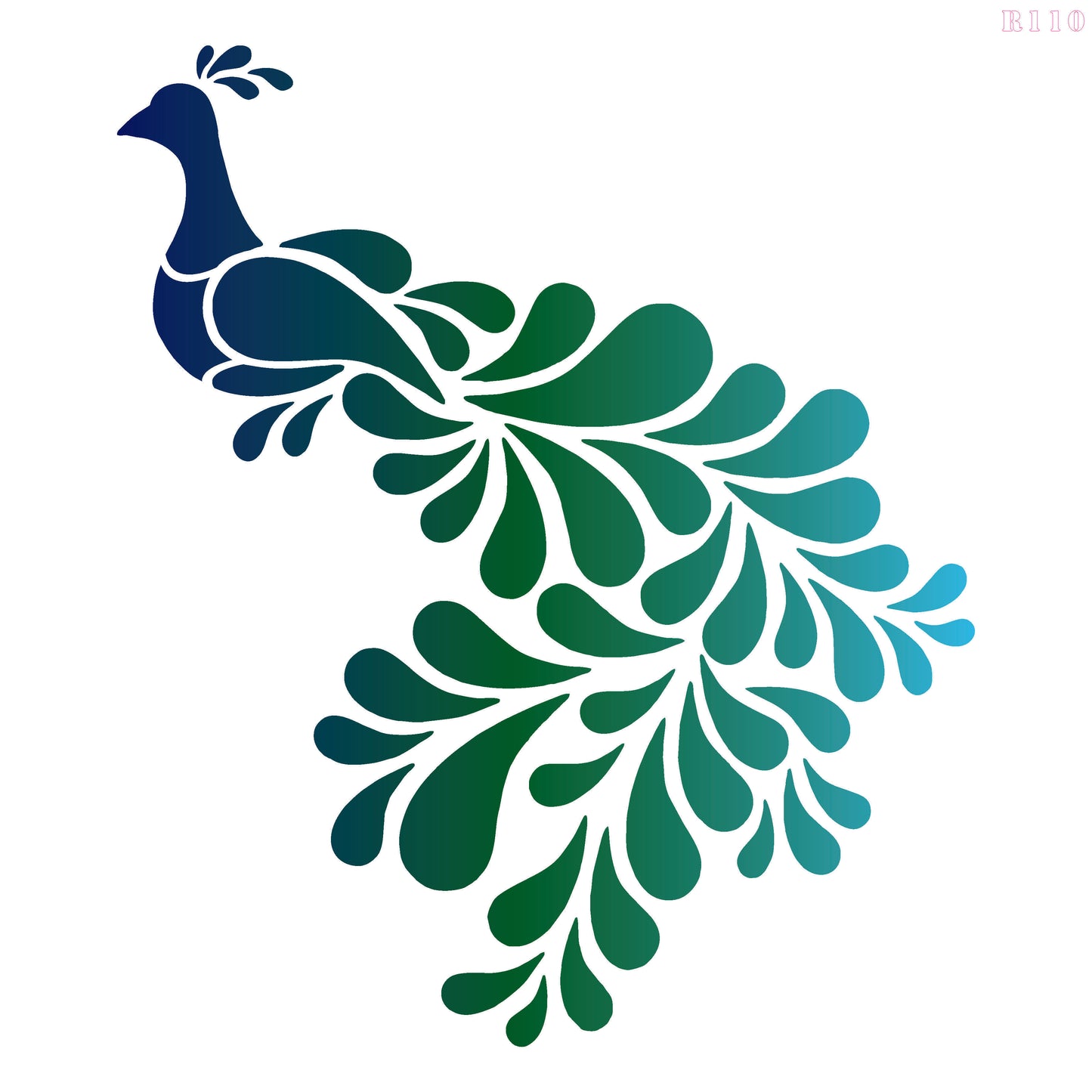 MaxxxMart - Peacock Wall Stencil (Inches)