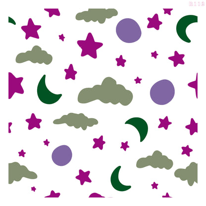 Maxxxmart - Sun and Stars Cosmos Design Wall stencil (Inches)