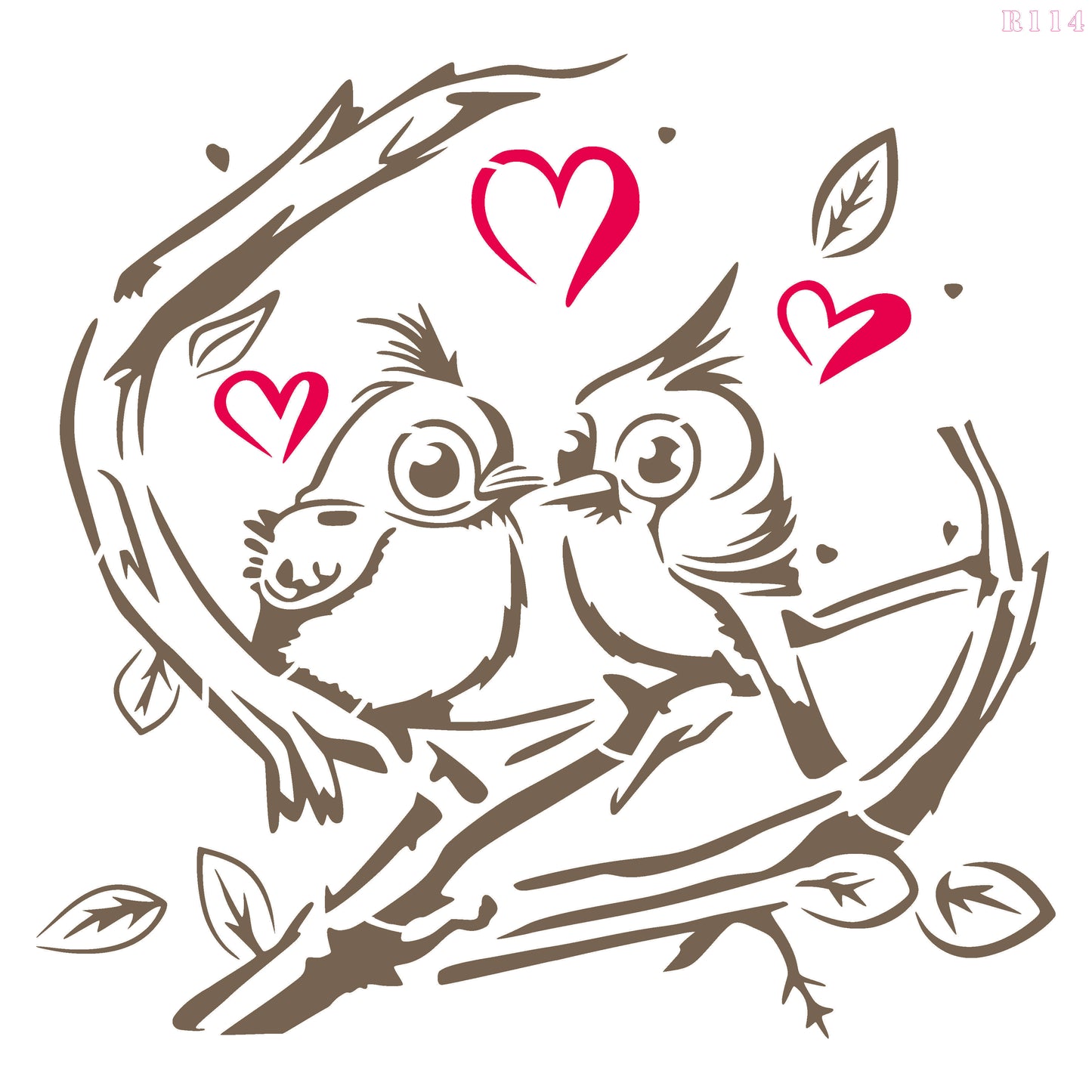 MaxxxMart - Love Birds Wall Stencil (Inches)