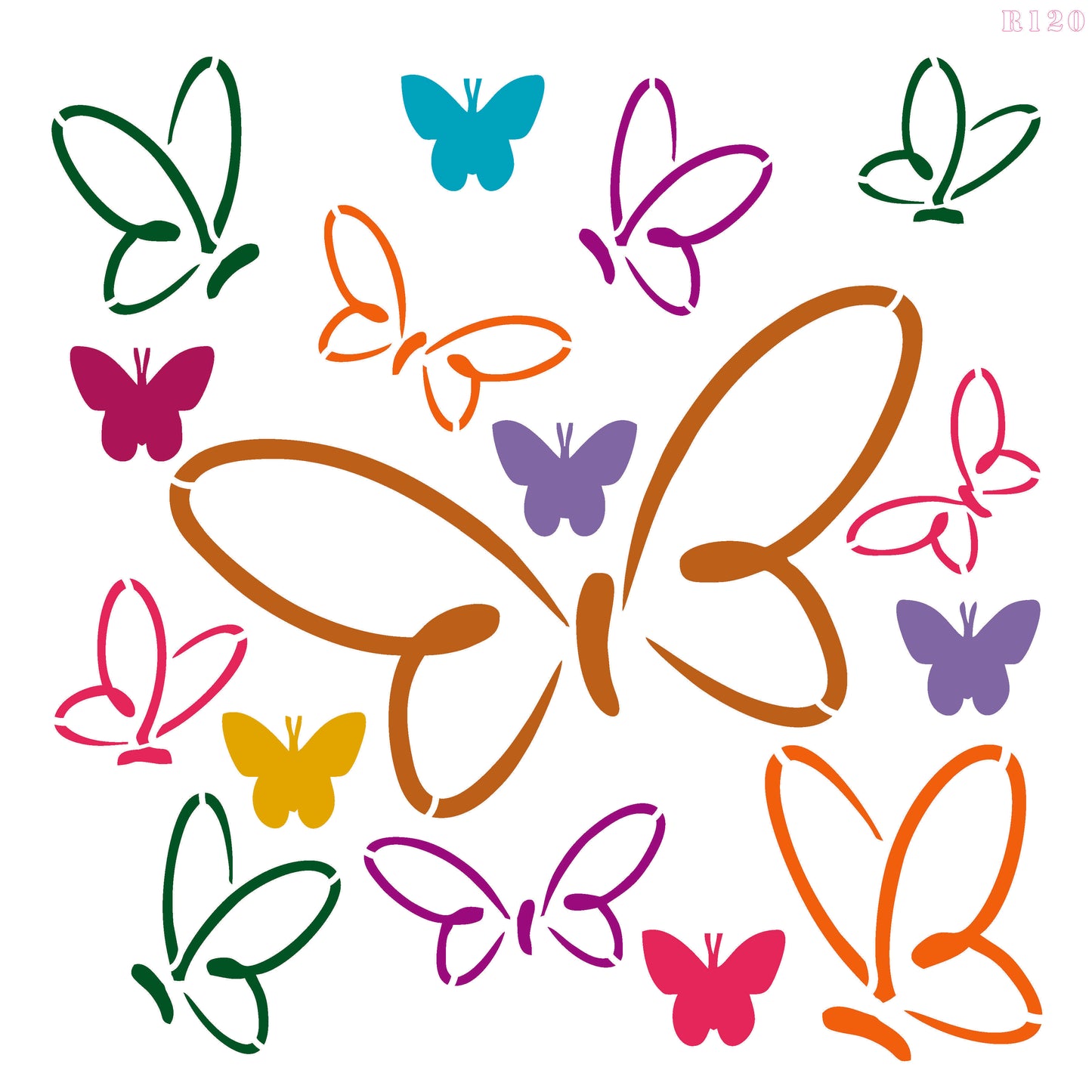 MaxxxMart - Butterfly wall Stencil (Inches)