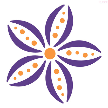 MaxxxMart - Modern Petal Flower Wall Stencil (Inches)