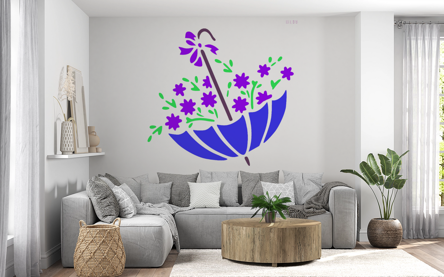 MaxxxMart - Street Corner, Valentine Design, Blooms Garden, Fish Duo Wall stencil (Inches)