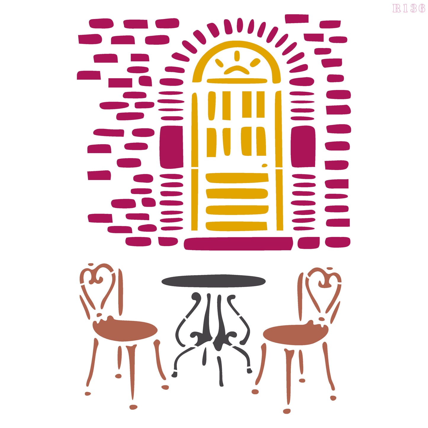 MaxxxMart - Street Corner, Valentine Design, Blooms Garden, Fish Duo Wall stencil (Inches)