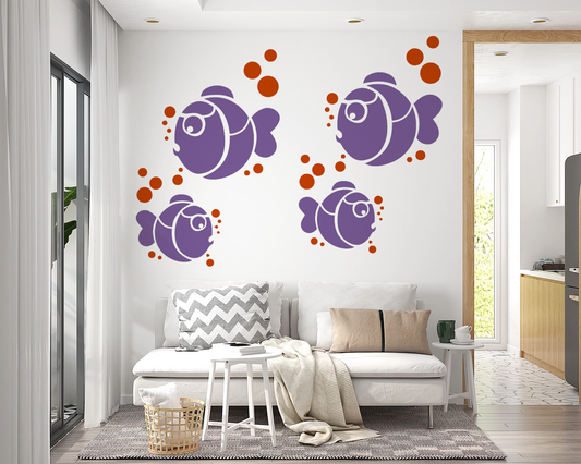 MaxxxMart - Street Corner, Valentine Design, Blooms Garden, Fish Duo Wall stencil (Inches)