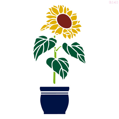 MaxxxMart - Flower pot wall stencil