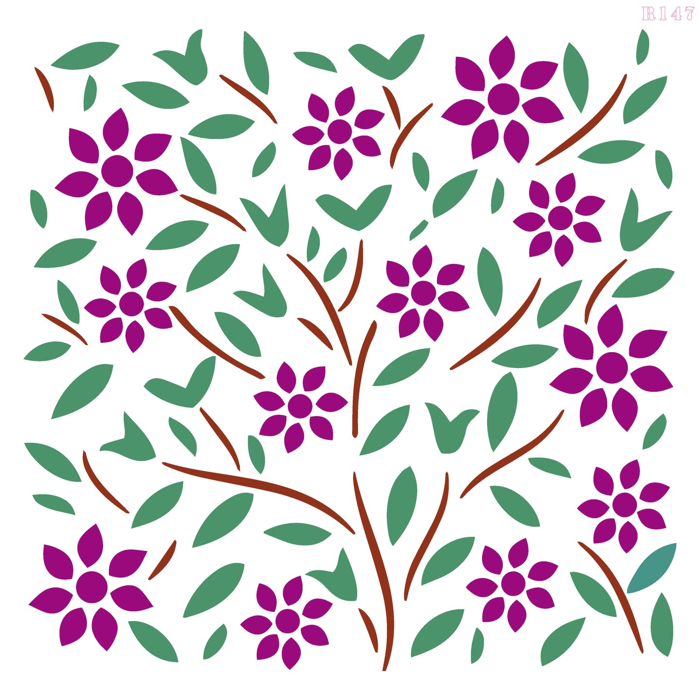 MaxxxMart - Flower Wall Stencils-3 (Inches)