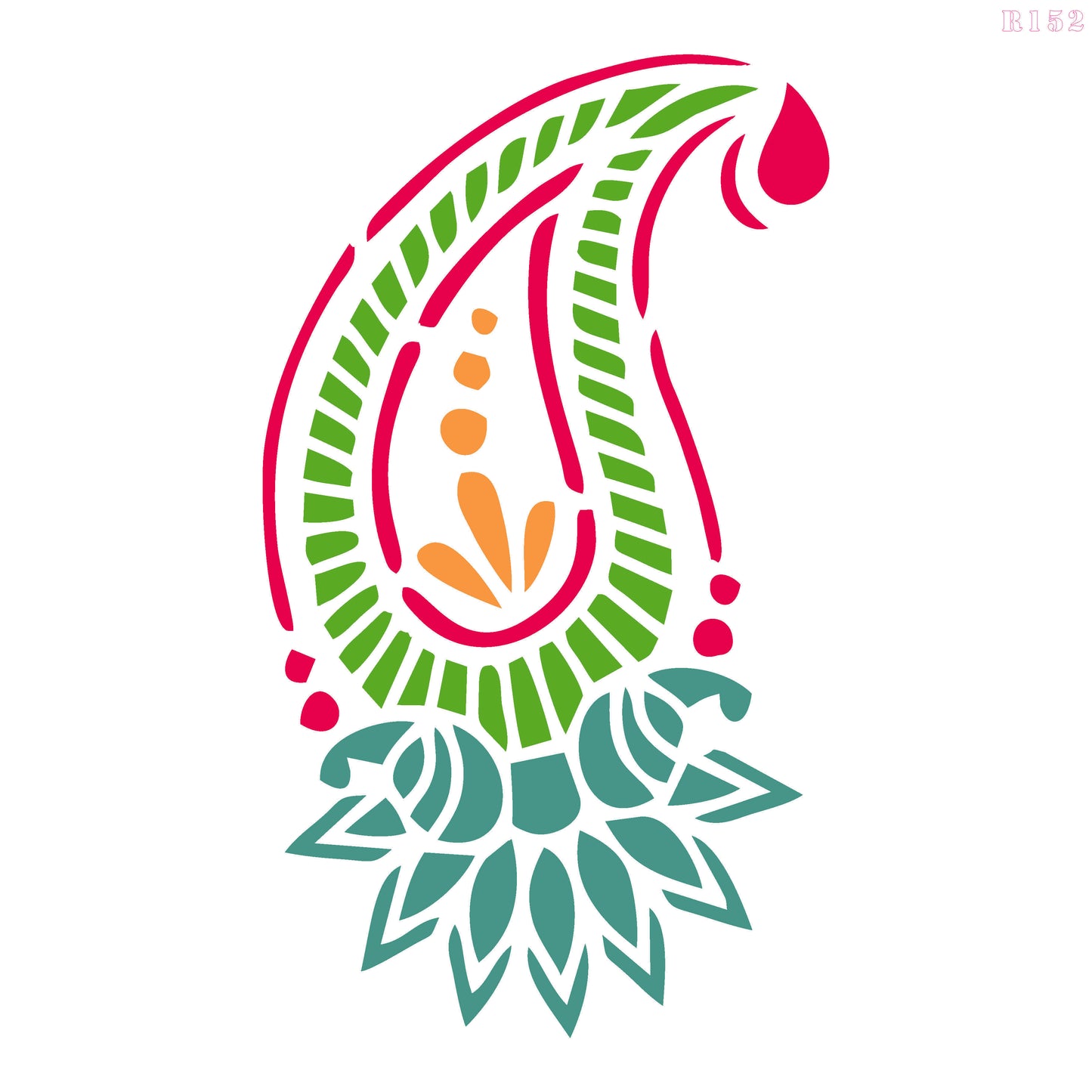 Maxxxmart - Classic Rose, Heritage Teardrop, Paisley,  Dandelion Burst Wall Stencil(Inches)