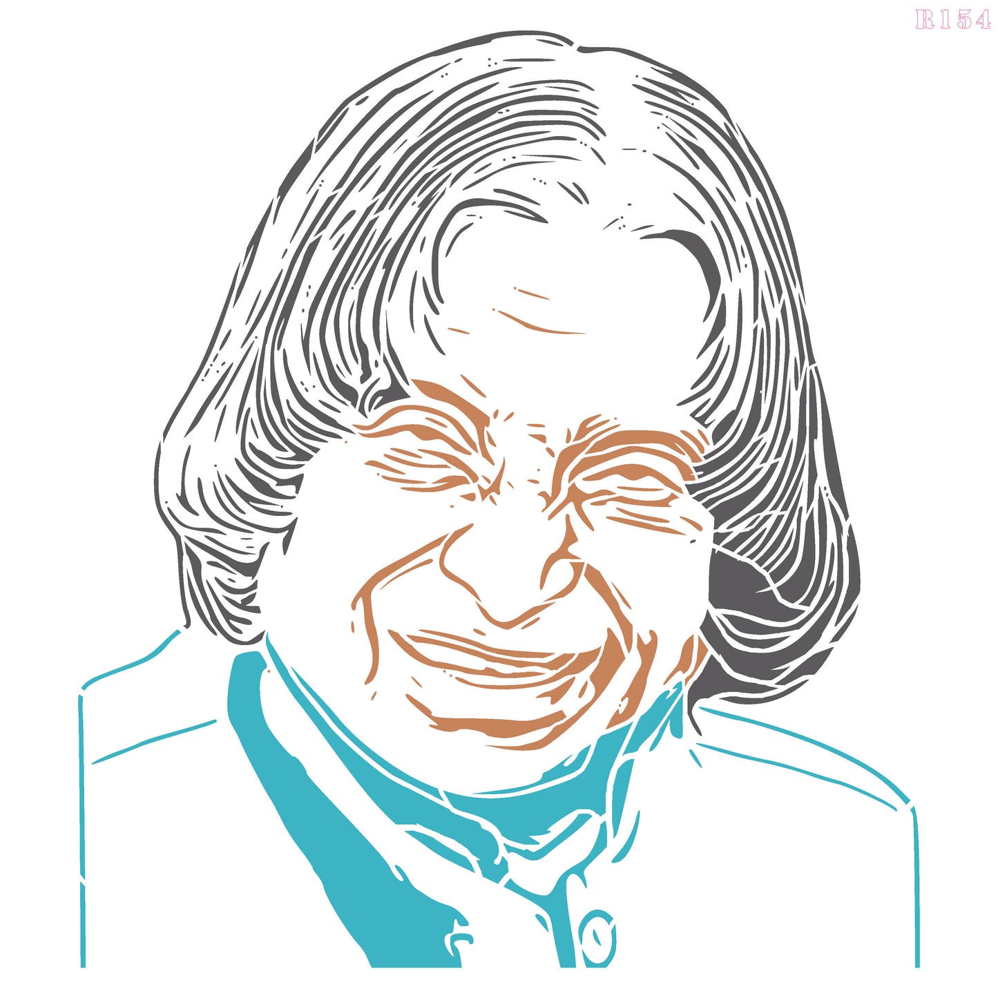 MaxxxMart - Mahatma Gandhi & Abdul Kalam Wall Stencil (Inches)