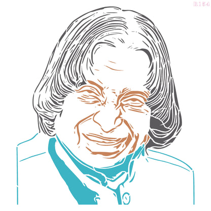 MaxxxMart - Mahatma Gandhi & Abdul Kalam Wall Stencil (Inches)