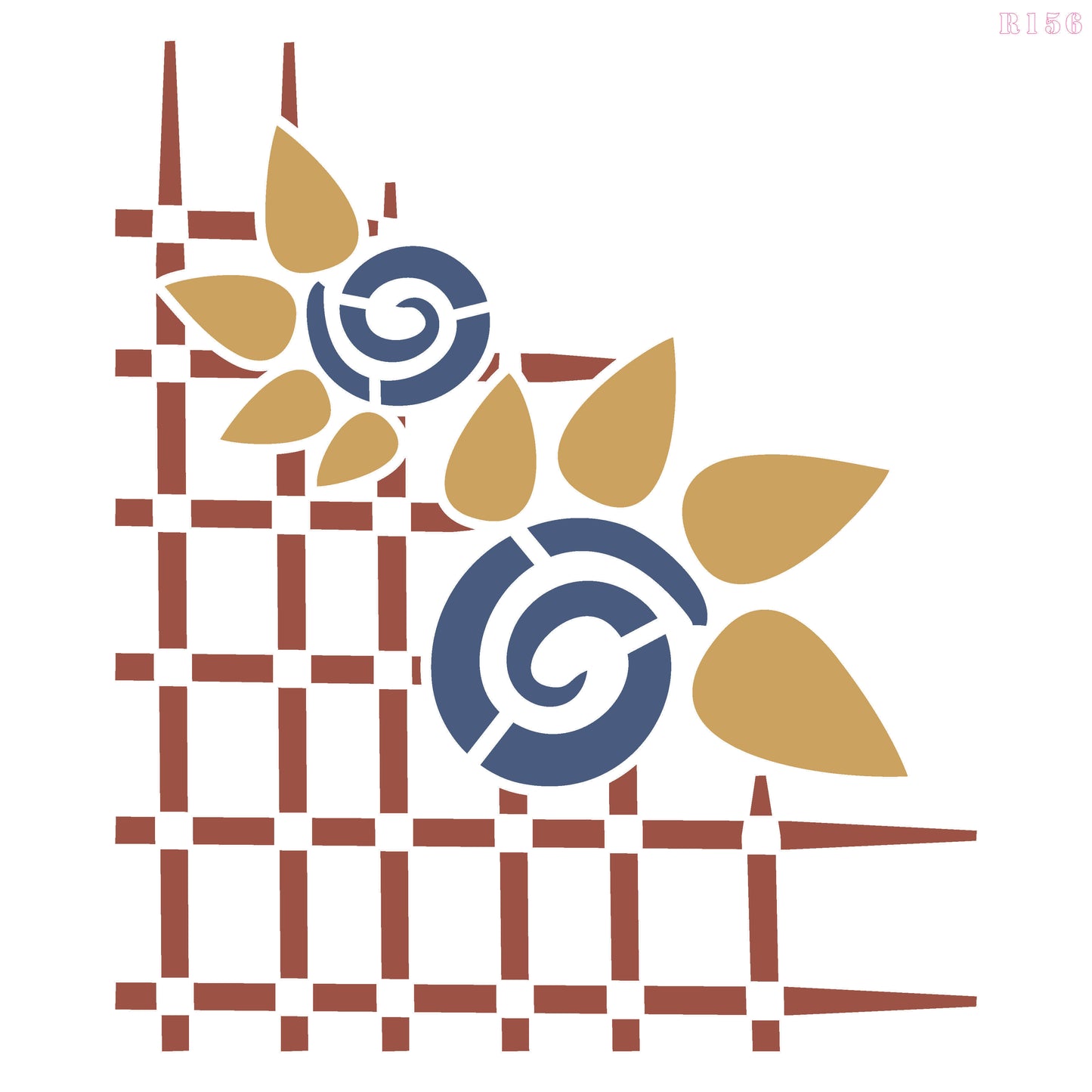 MaxxxMart - Flower Border wall stencil (Inches)