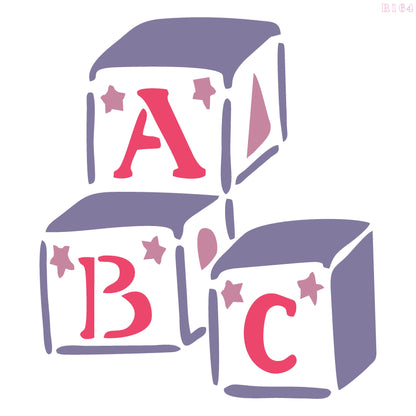 MaxxxMart - Sewing Machine, Vintage Aviator,  Tractor, Toy Blocks Wall Stencils (Inches)