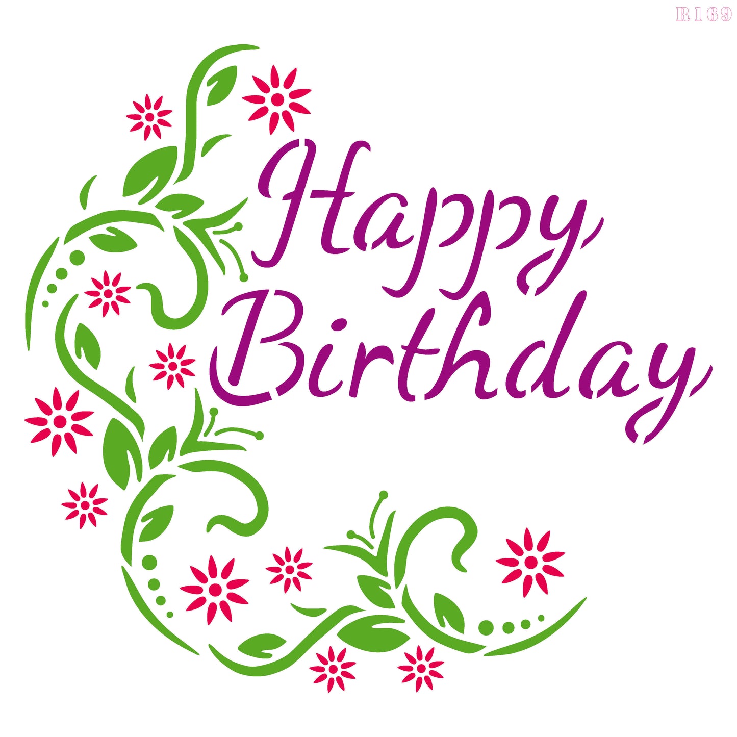 MaxxxMart - Happy Birthday And Merry Christmas Wall Stencils (Inches)