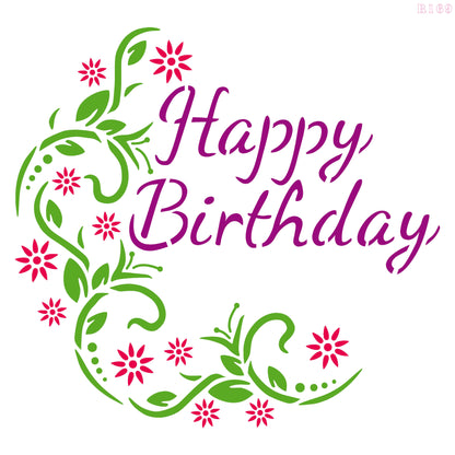 MaxxxMart - Happy Birthday And Merry Christmas Wall Stencils (Inches)