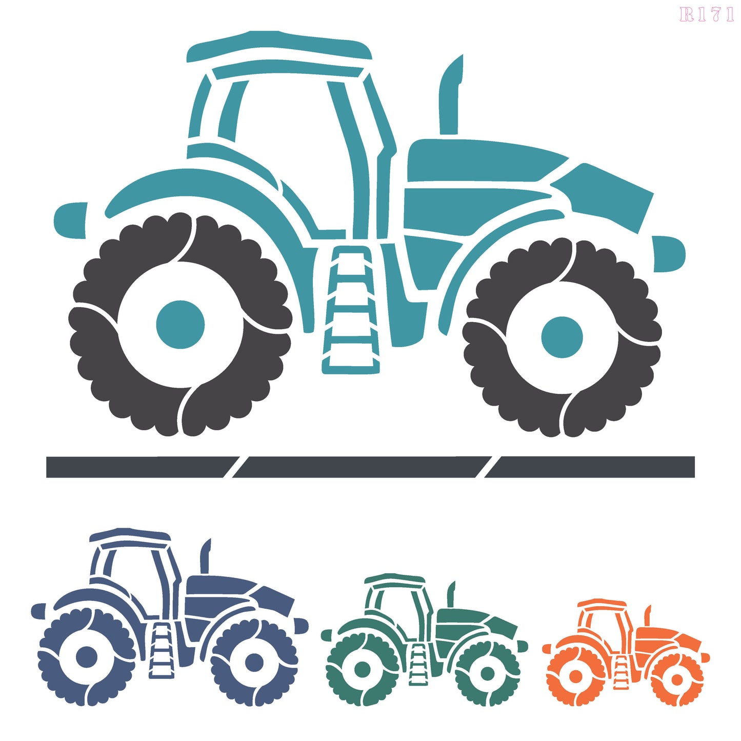 MaxxxMart - Sewing Machine, Vintage Aviator,  Tractor, Toy Blocks Wall Stencils (Inches)